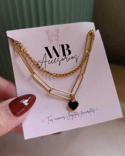 Pulsera Doble con Corazon AD