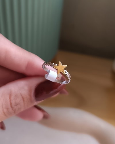 Anillo regulable Combinado Estrella Dorada
