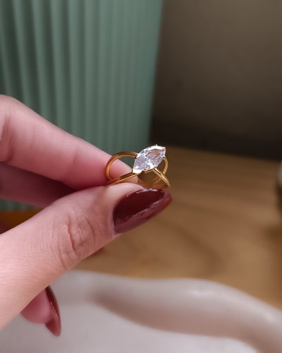 Anillo regulable Cristal ovalado AD