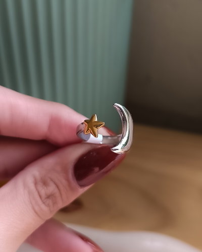 Anillo regulable Combinado Luna Dorada 