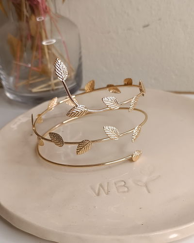Brazalete Hojitas Dorado