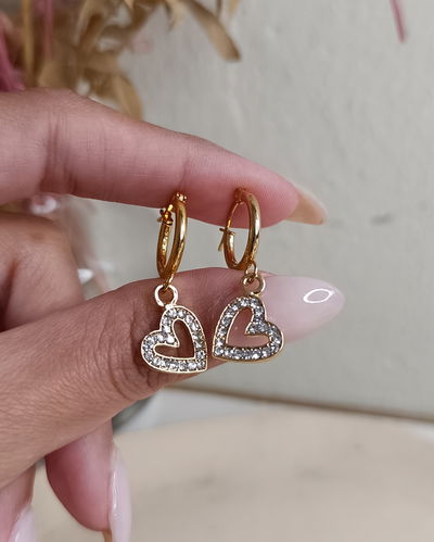 Argollas Corazón con Cubic AD