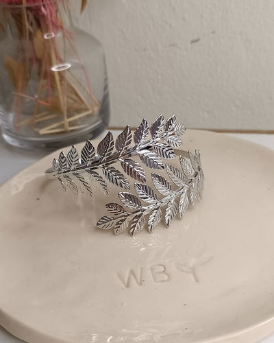 Brazalete Hojas Plateado