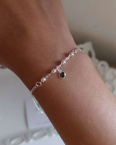 Pulsera Corazón Negro AB 