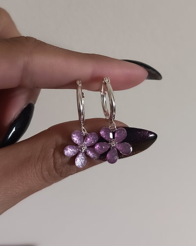 Argollas Flor lila AB