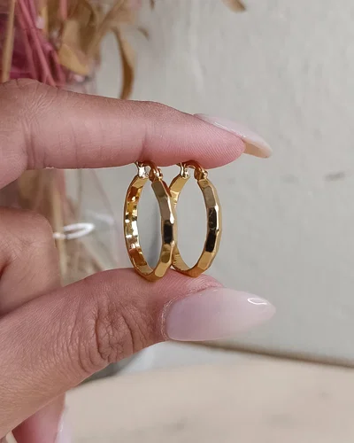 Argollas Facetadas 2cm AD