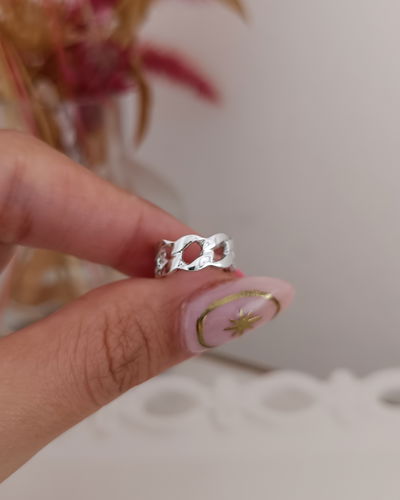 Cuff Cadena Plateado 