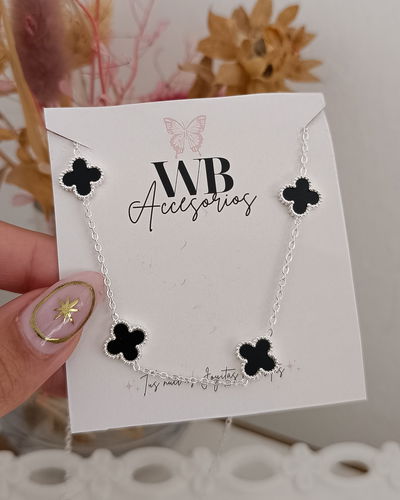 Pulsera V.C 5 flores Negro AB