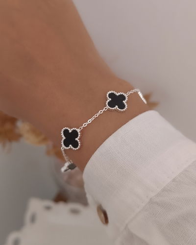 Pulsera V.C 5 flores Negro AB