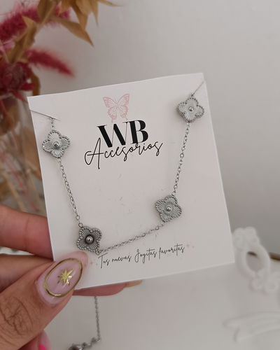 Conjunto V.C 5 flores Gris AQ