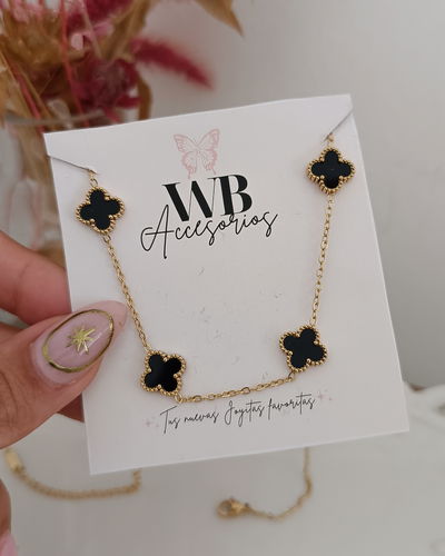 Conjunto V.C 5 Flores Negro AD