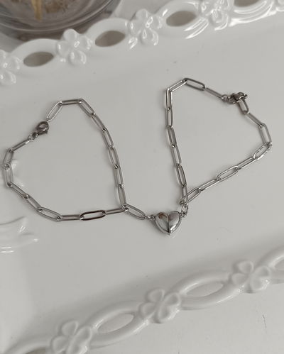 Pulseras Para Compartir Corazón Iman 