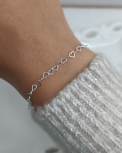 Pulseras Corazones PL 19cm