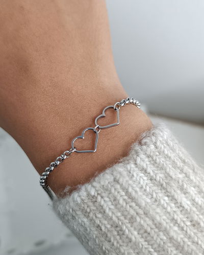 Pulsera Doble Corazón AQ