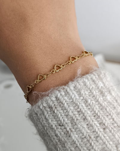 Pulsera Corazones 20cm Regulable 