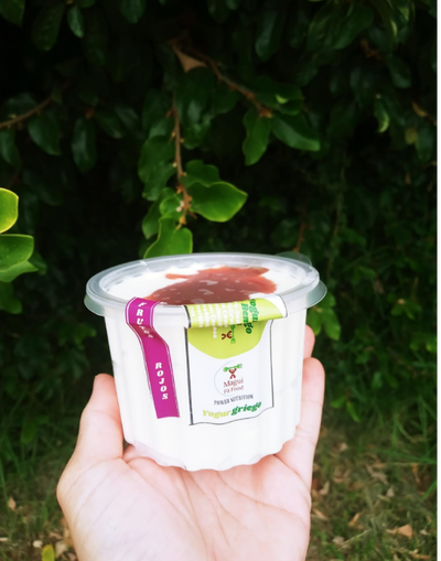 Yogur griego x 250gr con dulce de frutos rojos sin azúcar