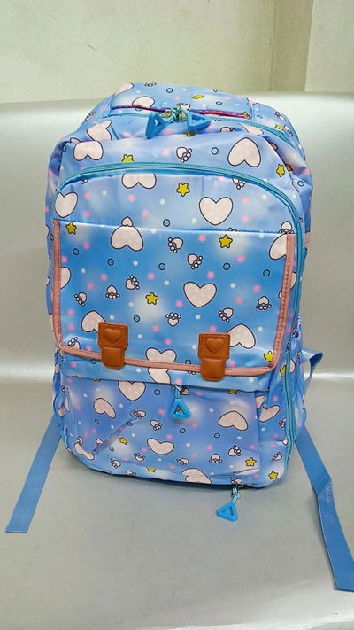 Mochila Kawaii con Organizador Galaxia Azul Pastel