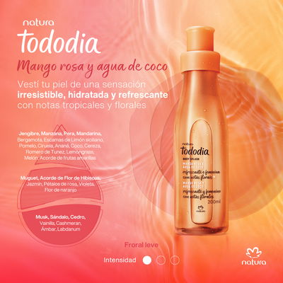 Body Splash Tododia Mango Rosa y Agua de Coco 200ml Natura 