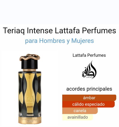 Perfume Teriaq Intense Lattafa 100ml