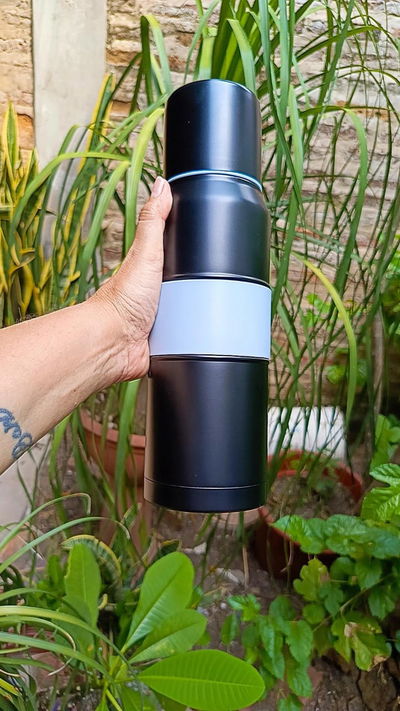 Termo Autocebante Mate Listo 1 Litro Negro
