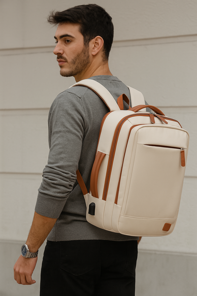 Mochila de Viaje Expandible Luna Beige