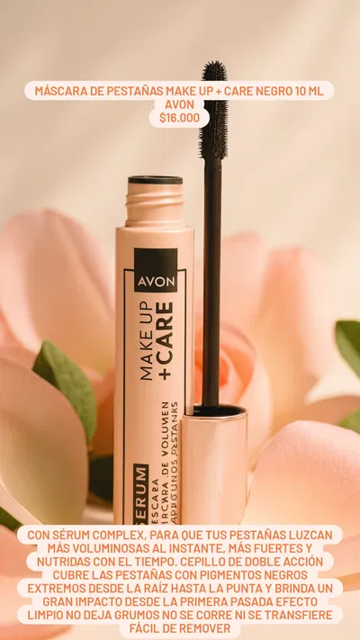 Máscara de pestañas Make Up + Care Negro 10 ml Avon