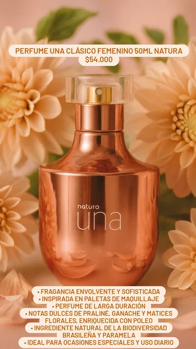 Perfume UNA Clásico femenino 50ml Natura 