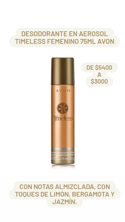 Desodorante en aerosol Timeless Femenino 75ml Avon