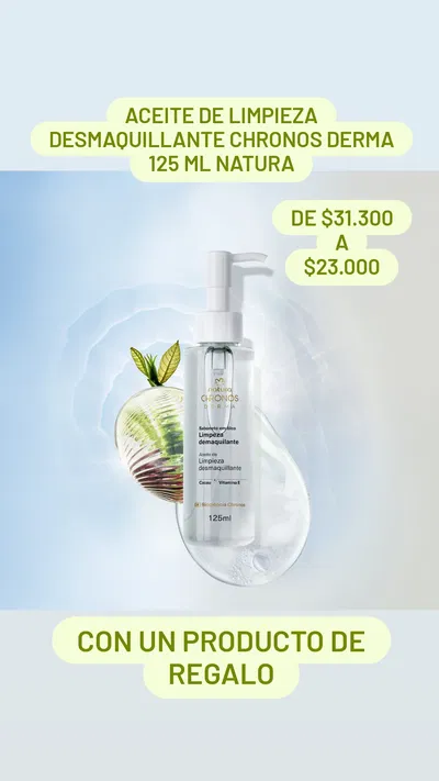 Aceite de Limpieza Desmaquillante Chronos Derma 125 ml Natura