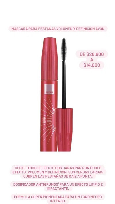 Máscara para pestañas Volumen y Definición Avon