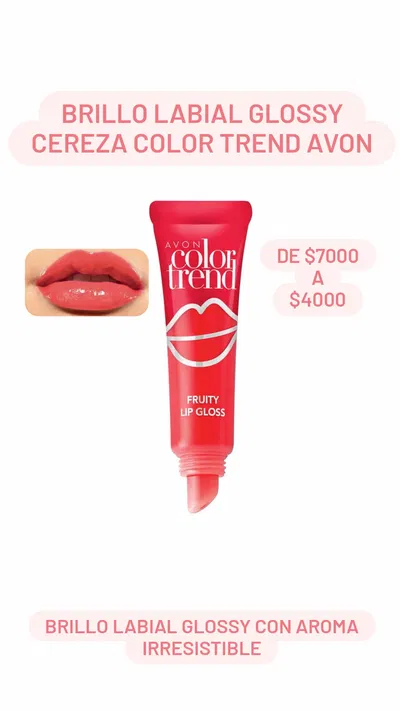 Brillo Labial Glossy Cereza Color Trend Avon