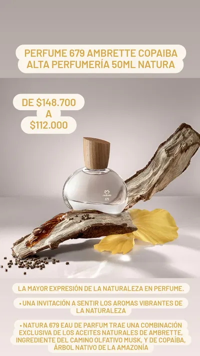 Perfume 679 Ambrette Copaiba Alta Perfumería 50ml Natura