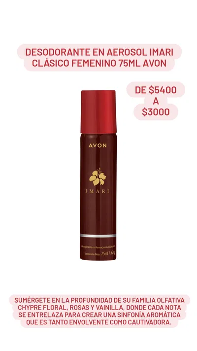 Desodorante en aerosol Imari Clásico Femenino 75ml Avon