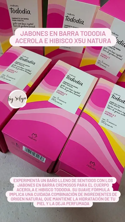 Jabones en barra Tododia Acerola e Hibisco x5u Natura