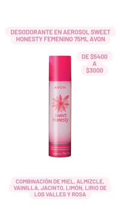 Desodorante en aerosol Sweet Honesty Femenino 75ml Avon