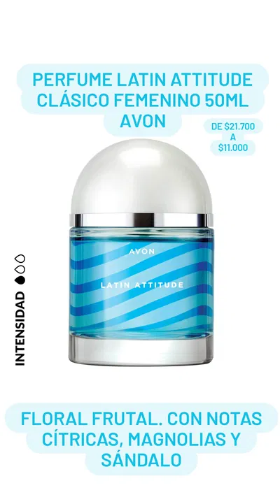 Perfume Latin Attitude Clásico femenino 50ml Avon