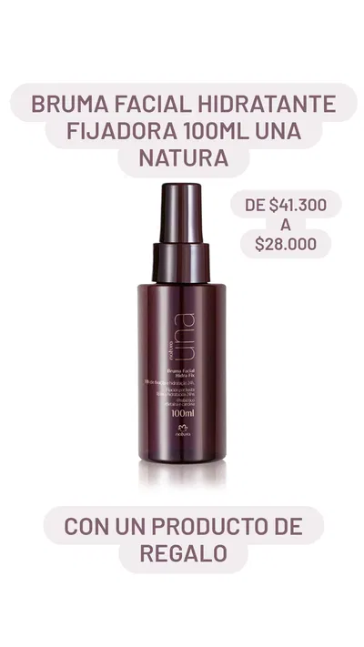 Bruma Facial Hidratante Fijadora 100ml UNA Natura