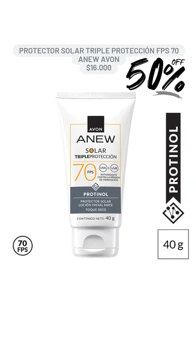 Protector Solar Triple Protección FPS 70 Anew Avon