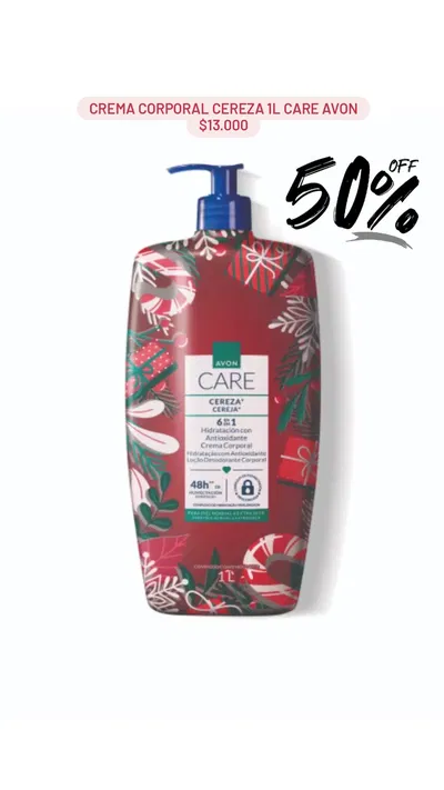Crema corporal Cereza 1L Care Avon