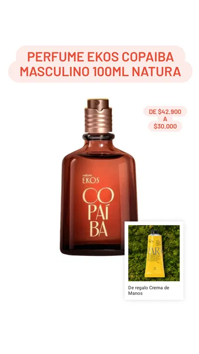 Perfume Ekos Copaiba masculino 100ml Natura