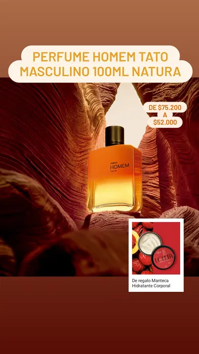 Perfume Homem Tato masculino 100ml Natura 