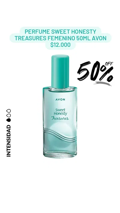 Perfume Sweet Honesty Treasures femenino 50ml Avon 