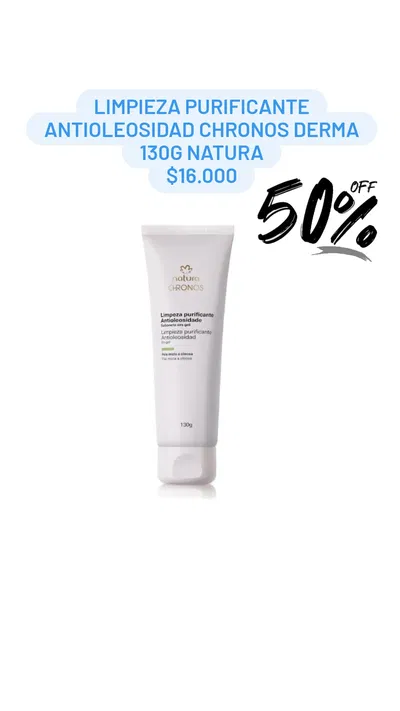 Limpieza Purificante Antioleosidad Chronos Derma 130g Natura