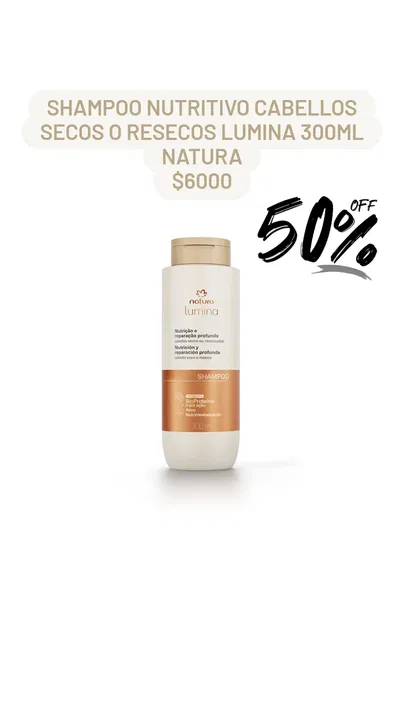 Shampoo Nutritivo Cabellos Secos o Resecos Lumina 300ml Natura