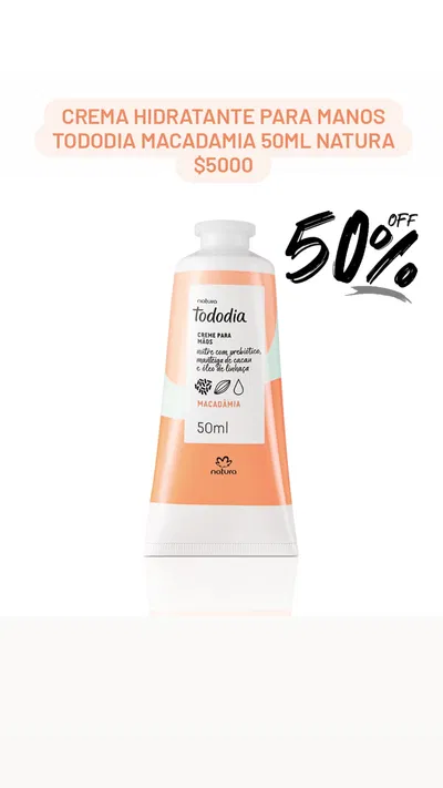 Crema Hidratante para Manos Tododia Macadamia 50 ml Natura