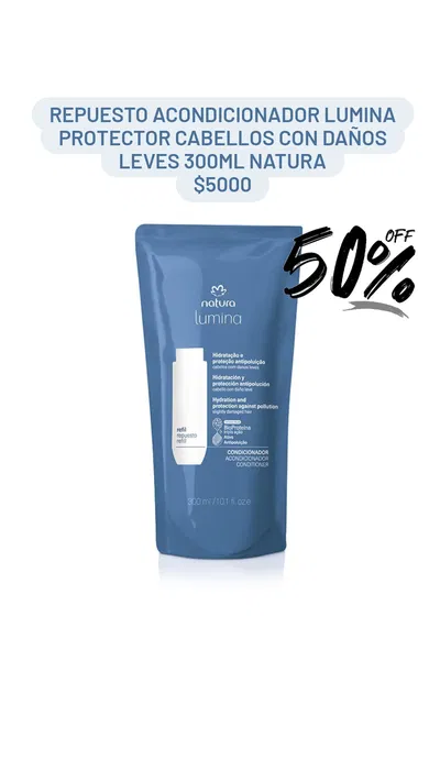 Repuesto Acondicionador Lumina Protector Cabellos con Daños Leves 300ml Natura
