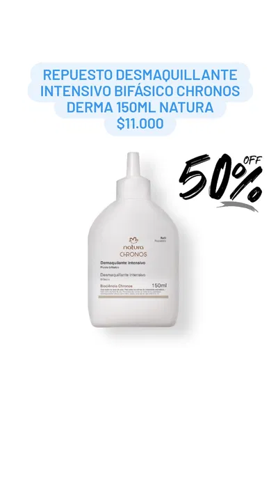 Repuesto Desmaquillante Intensivo Bifásico Chronos Derma 150ml Natura