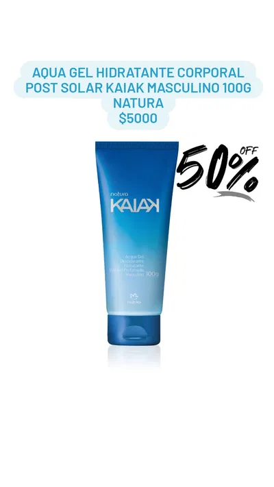 Aqua Gel Hidratante Corporal Post Solar Kaiak Masculino 100g Natura