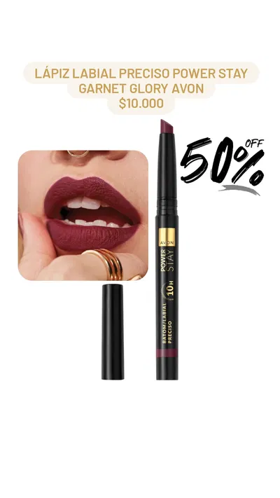 Lápiz Labial Preciso Power Stay Garnet Glory Avon