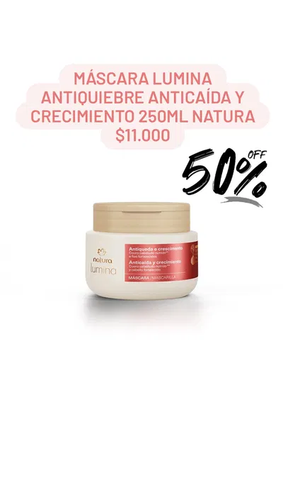 Máscara Lumina Antiquiebre Anticaída y Crecimiento 250ml Natura